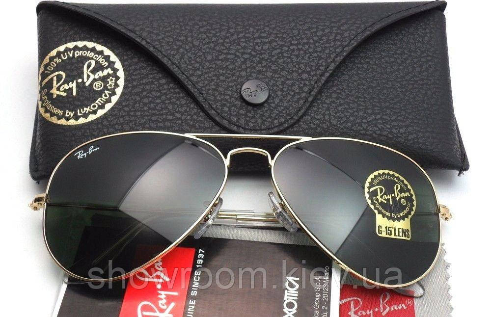 Женские солнцезащитные очки Ray Ban aviator 3026 (001/62) Lux Киев - изображение 3