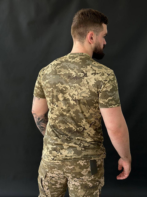 Футболка тактическая пиксель Coolmax, мужская военная футболка ЗСУ, летняя тактическая боевая футболка Львов - изображение 9