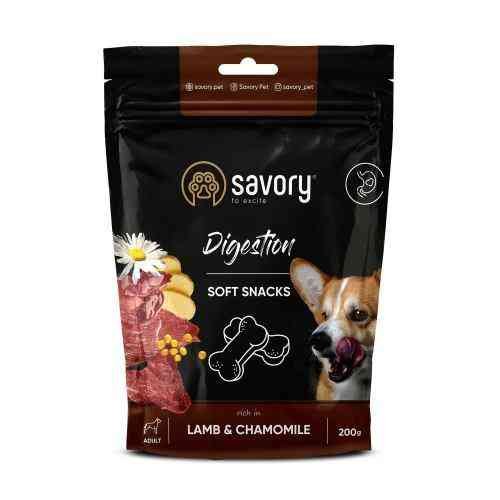 М'які ласощі Savory для покращення травлення собак, ягня та ромашка, 200 г Київ