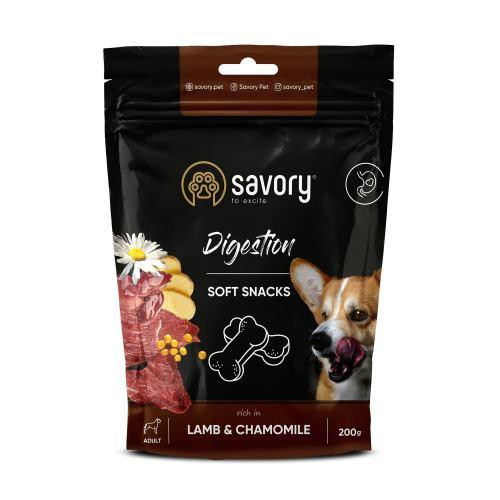 М'які ласощі Savory для покращення травлення собак, ягня та ромашка, 200 г Київ - фото 1