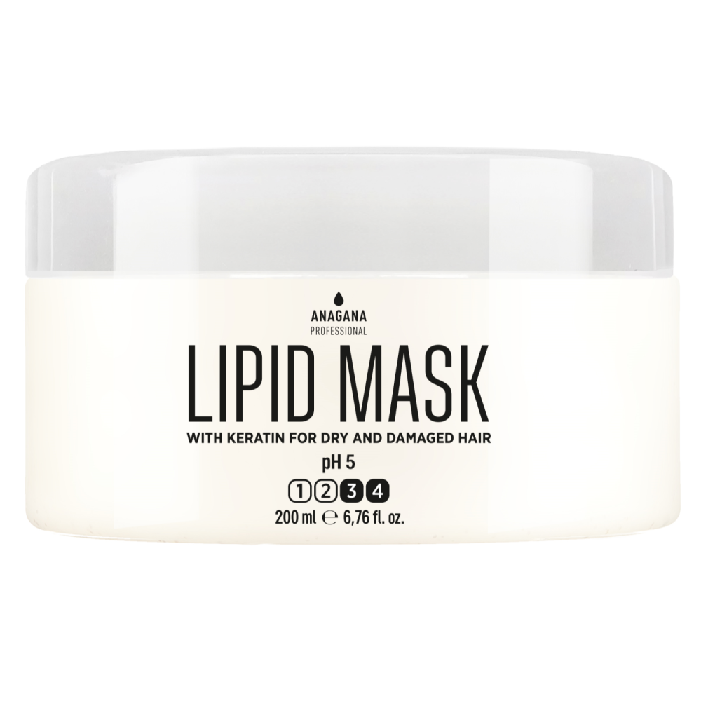 Ліпідна Маска з кератином для сухого пористого волосся ANAGANA 200 мл Київ - фото 1