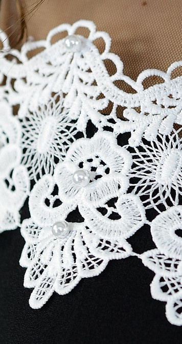 Платье черное с белым кружевом (42) Киев - изображение 4