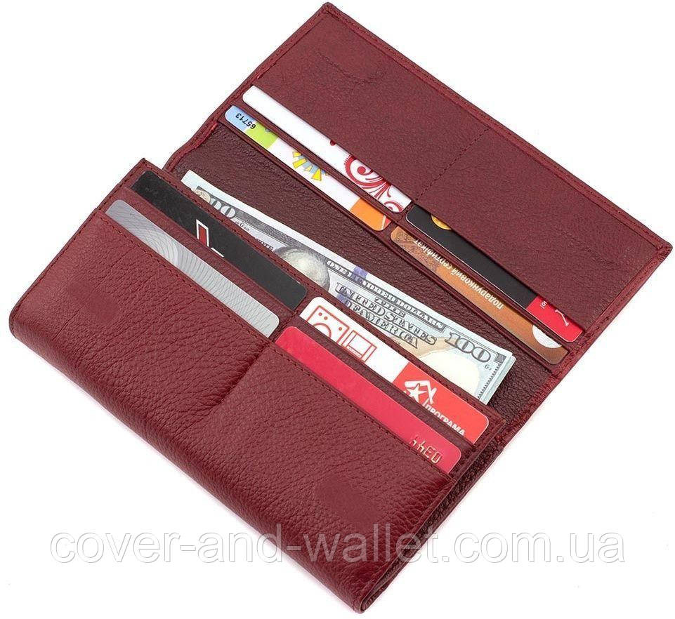 Бордовый женский кошелек на магнитах под много карт Marco Coverna Киев - изображение 7