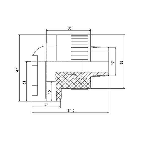 Куточок PPR Blue Ocean настінний із кріпленням 20х1/2", 90° НР Київ