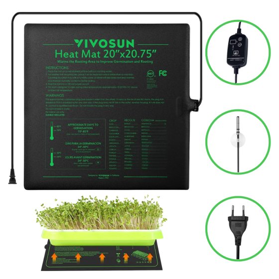 Теплий килимок для розсади з термостатом і регулюванням температури, вологозахист, 50x52см 40Вт Кам'янець-Подільський