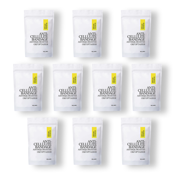 Комплекс Антицелюлітних обгортань з олією ксименії Hillary Anti-cellulite Bandage African Ximenia (10 уп,) Київ