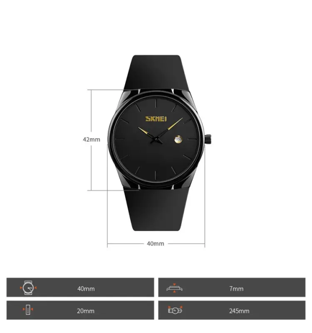 Наручний кварцовий годинник Skmei 1509 Чорний Київ - фото 8