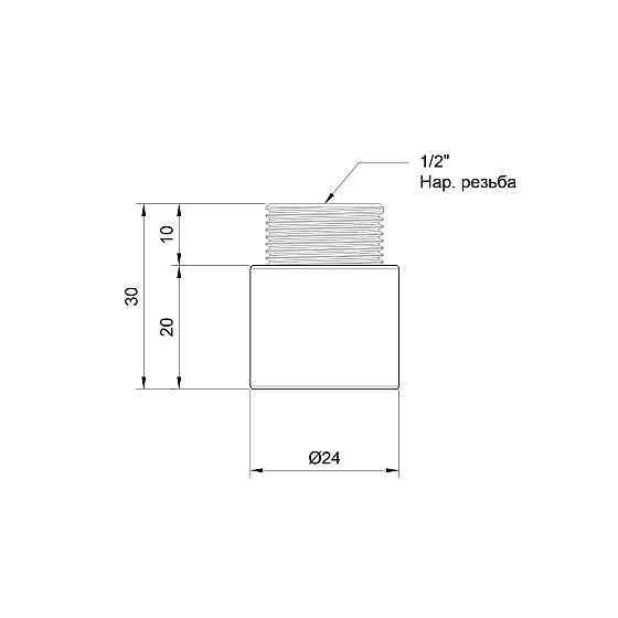 Подовжувач Thermo Alliance Standart 20х1/2" хром SD1301520 Київ