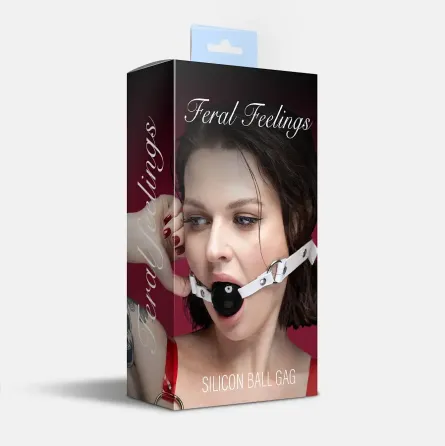 Кляп силіконовий Feral Feelings Silicon Ball Gag White/Black, білий ремінець, чорна кулька Львов