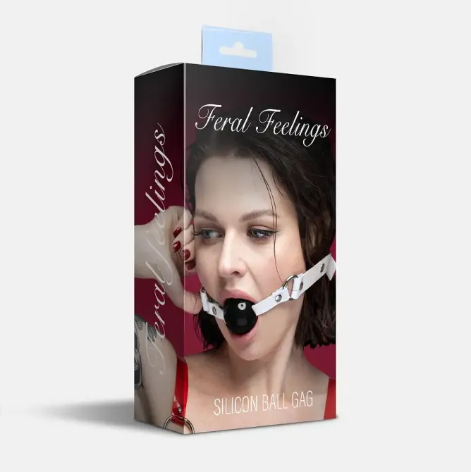 Кляп силіконовий Feral Feelings Silicon Ball Gag White/Black, білий ремінець, чорна кулька Львов - изображение 3