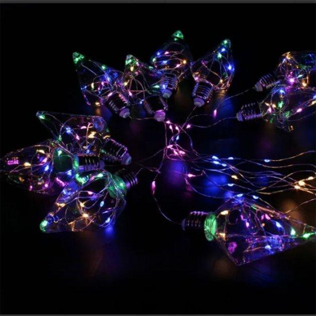 Новорічна гірлянда штора Ромб (10 шт. по 8 см) на мідному дроті 3х1.5м 150 Led (Мультиколір) Вінниця - фото 3