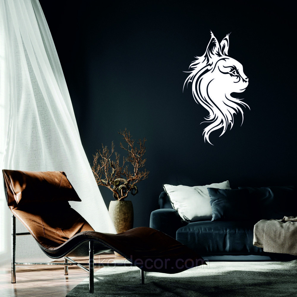 Декоративное настенное Панно «Кот» Декор на стену 110*66 см, Белый Киев - изображение 1