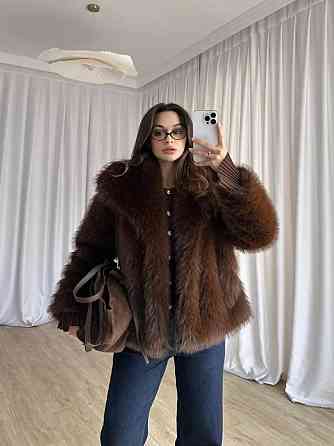 Женская стильная короткая шуба с большим воротником искусственный мех Шоколад, 44 Одесса