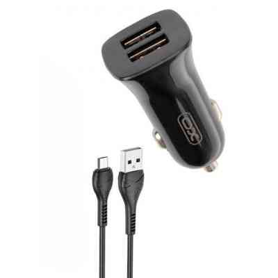 Зарядний пристрій XO TZ10 2.4A/2 USB + Micro USB Black (XO-TZ10-MC-BK) Вінниця