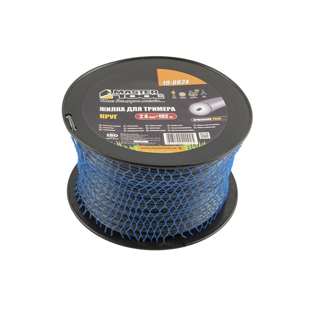 Жилка для тримера MASTERTOOL КРУГ АРМОВАНИЙ 2.40 мм 192 м котушка 19-0824 Коломыя - изображение 2