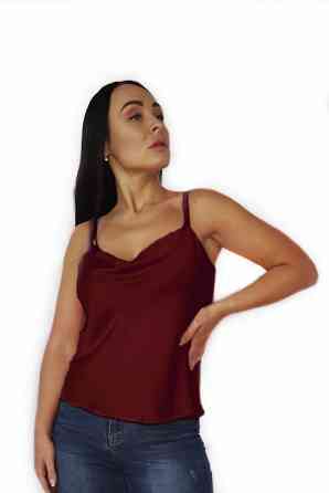 Базова шовкова майка жіноча хомут Бордовий XL Харків