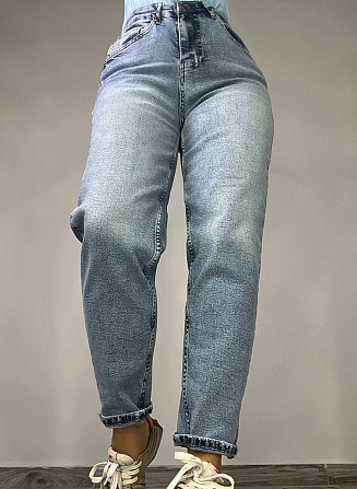 Джинсы женские Mikaletta 3255 MOM RELAX comfort jeans высокая посадка бананы стрейчевые голубые, гол Одесса - изображение 8