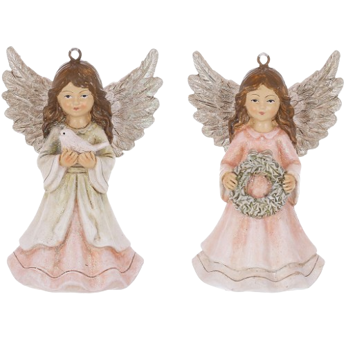 Декоративная подвеска Ангел 6.5*4*9.5см, 2 дизайна, цвет - персиково-розовый Житомир