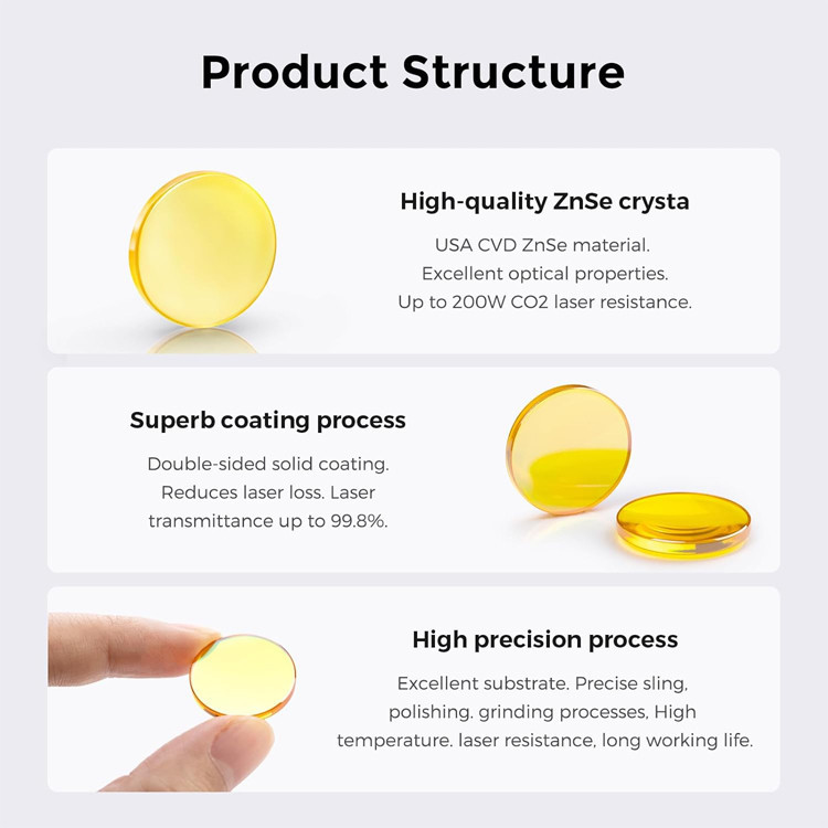 Фокусна лінза ZnSe для лазерного гравіювання та різання Київ - фото 12