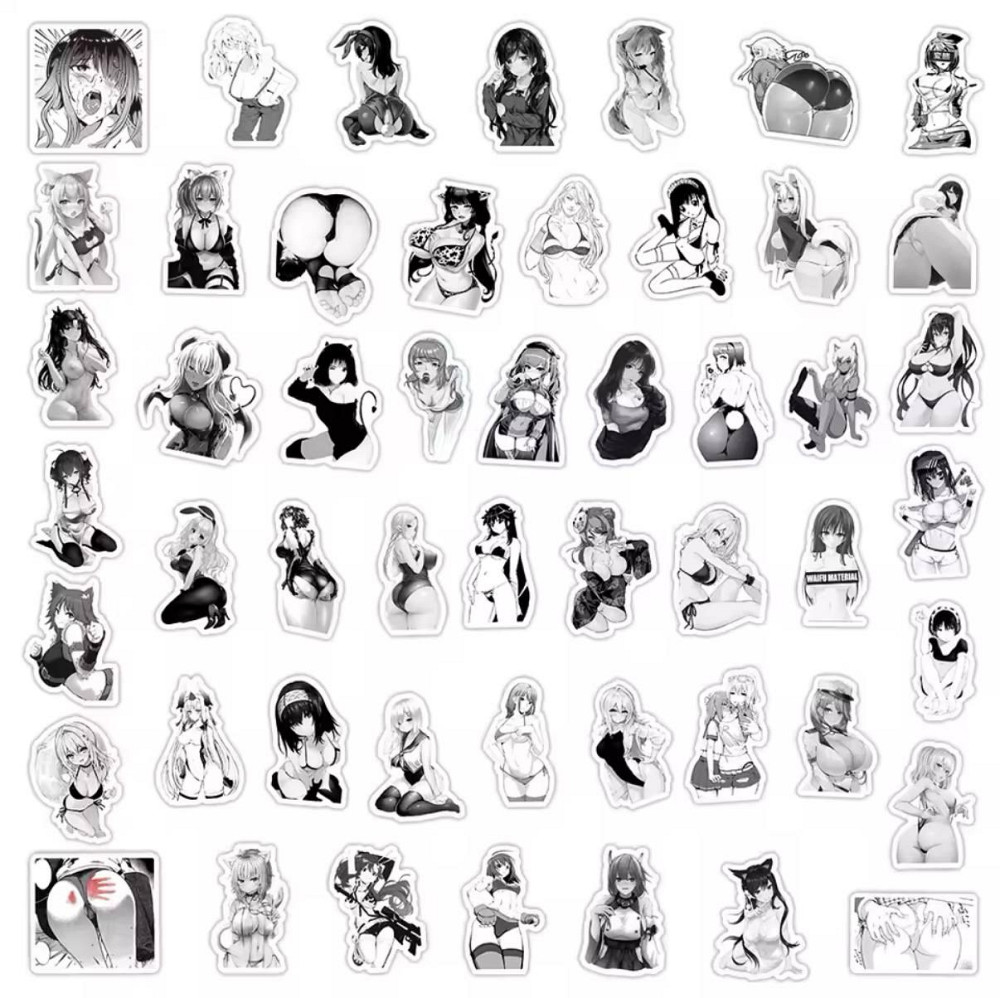 Наклейки Waifu Аніме. Водонепроникні естетичні Аніме наклейки 18+ (Аніме Хентай) Набір 50 штук. Київ - фото 5
