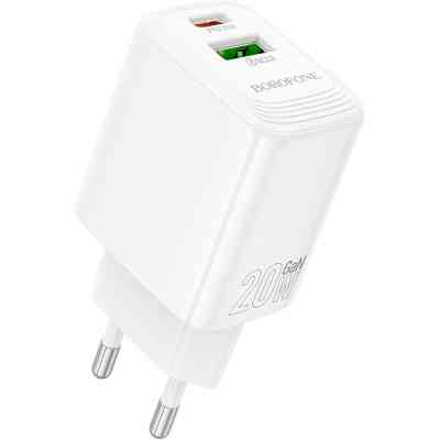 Зарядний пристрій BOROFONE BN27 Fuente 1xUSB-C PD20W + 1xUSB QC3.0 White (6941991120268) Вінниця