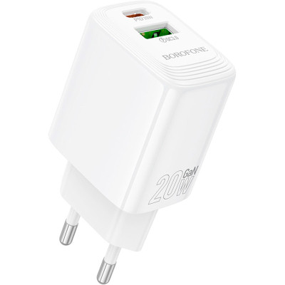 Зарядний пристрій BOROFONE BN27 Fuente 1xUSB-C PD20W + 1xUSB QC3.0 White (6941991120268) Вінниця - фото 1