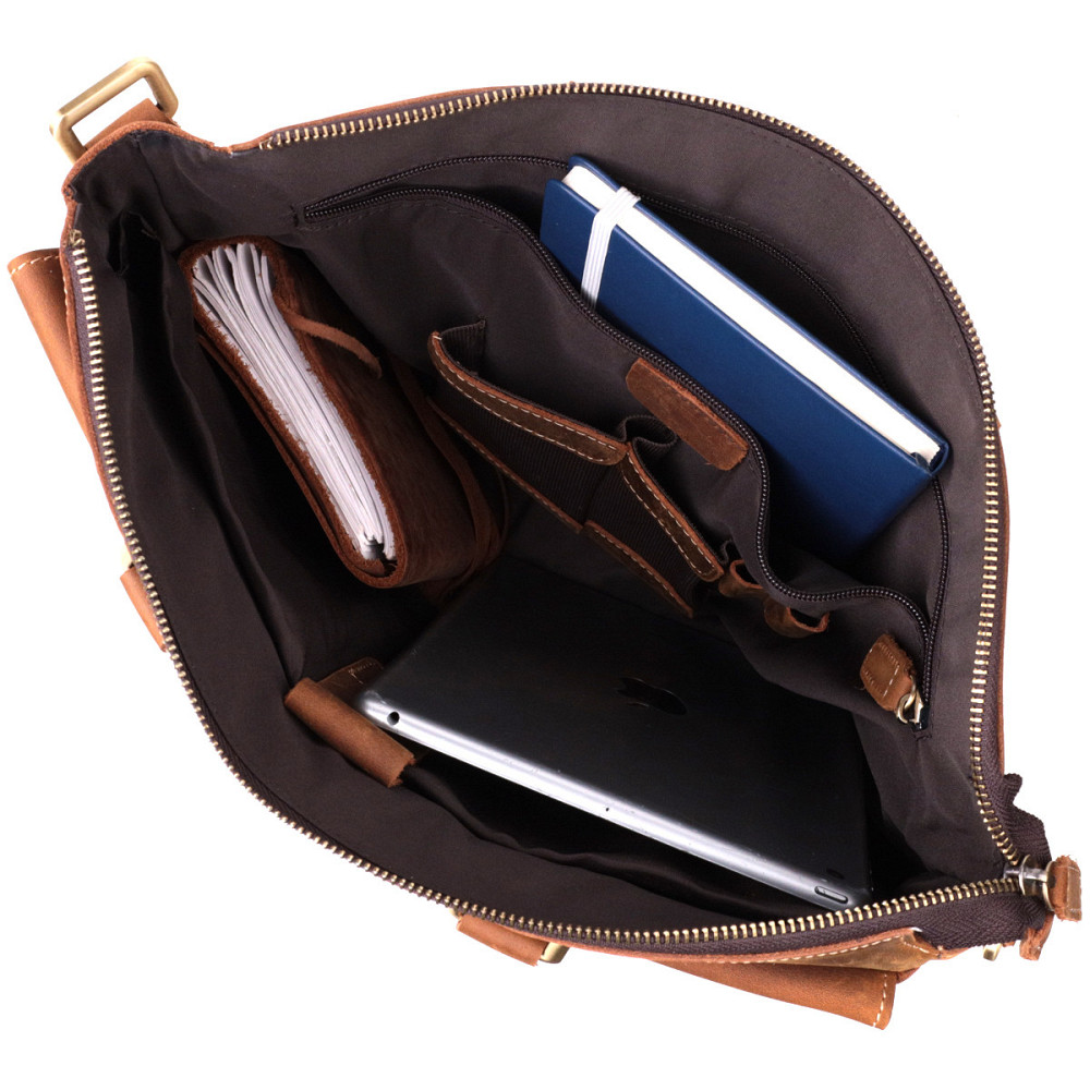 Стильний портфель у вінтажному стилі з натуральної шкіри Vintage 22673 Коричневий Київ - фото 8