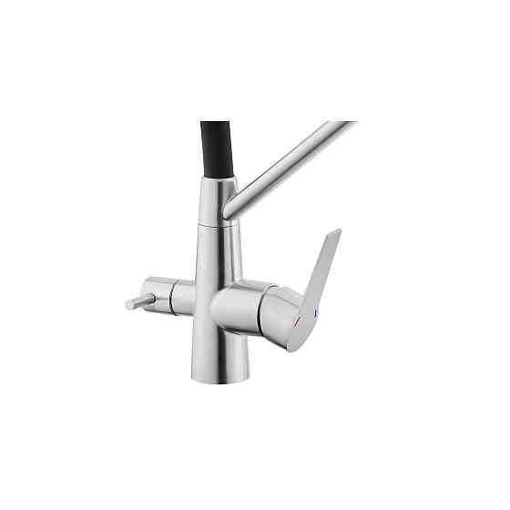 Змішувач для кухні з підключенням до фільтра Kroner KRP Edelstahl Klassisch - ESG03817BLK чорний Київ