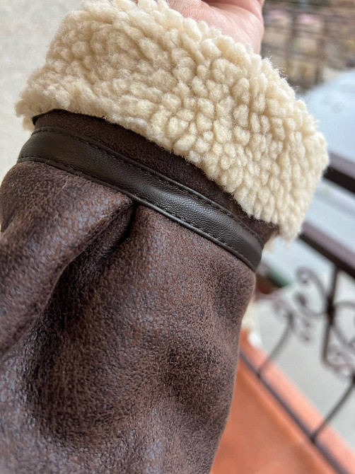 Дубленка женская Aftf Basic 2413 короткая косуха оверсайз на молнии с мехом экозамша коричневая, коричневый, S Киев - изображение 19