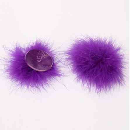 Наклейки на груди з фіолетовими пір'ям - діаметр самої наклейки 5,5 см Київ