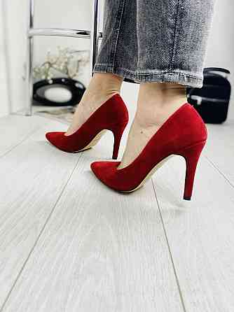 Nivelle Туфлі жіночі NIVELLE червоні натуральна замша каблук 10см 37р (1826/91-9535) Коломия