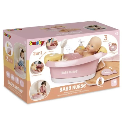 Ігровий набір Smoby Ванна для пупса Бебі Ньорс. Терракотова пудра з електр. душем та підсвічуванням, з аксес., (7600220386) Вінниця - фото 3