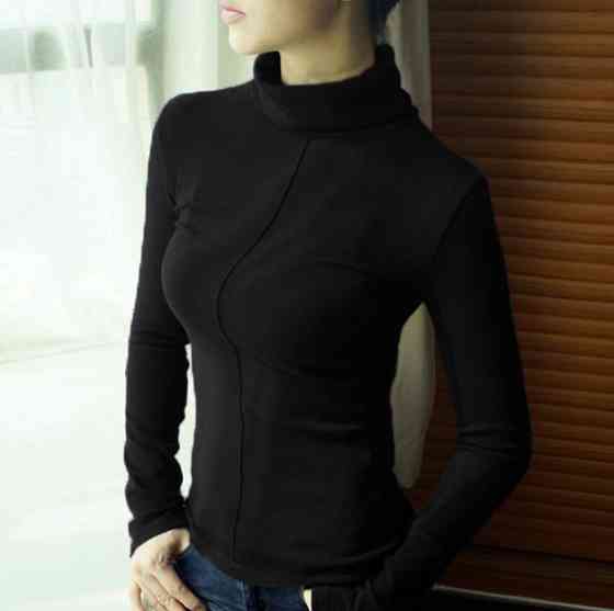 Жіноча тепла базова водолазка "Kelly" оптом| Батал Чорний, 50-52 Київ