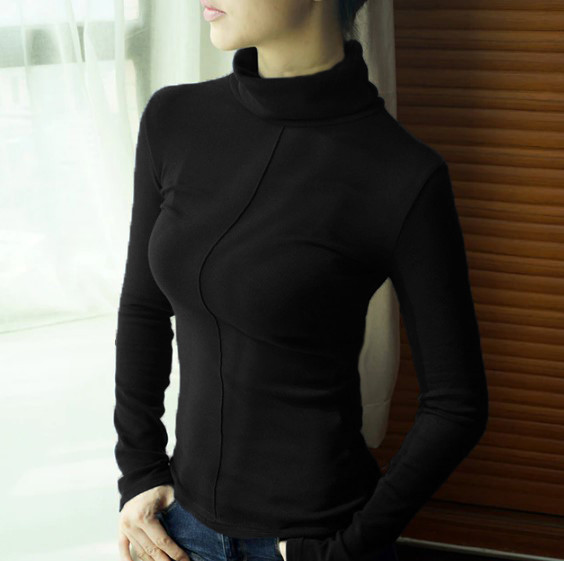 Жіноча тепла базова водолазка "Kelly" оптом| Батал Чорний, 50-52 Київ - фото 4