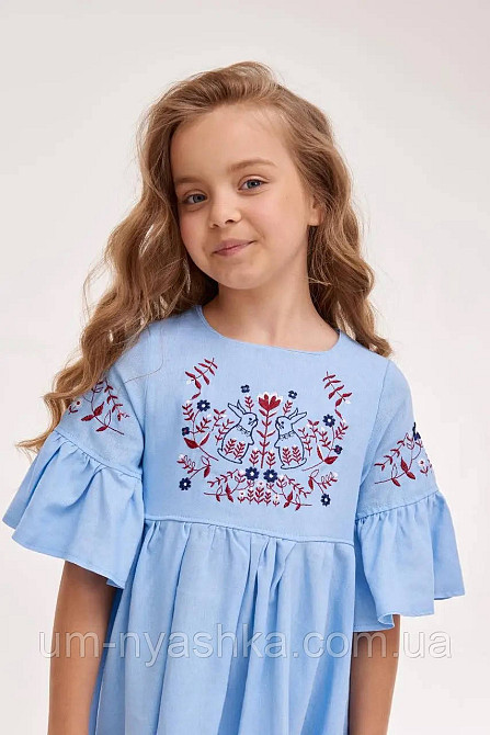 Дитяче вишите плаття "Зайчики" Кривий Ріг - фото 4