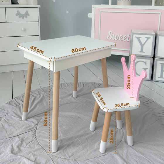 Детский столик с откидным верхом и стульчик 