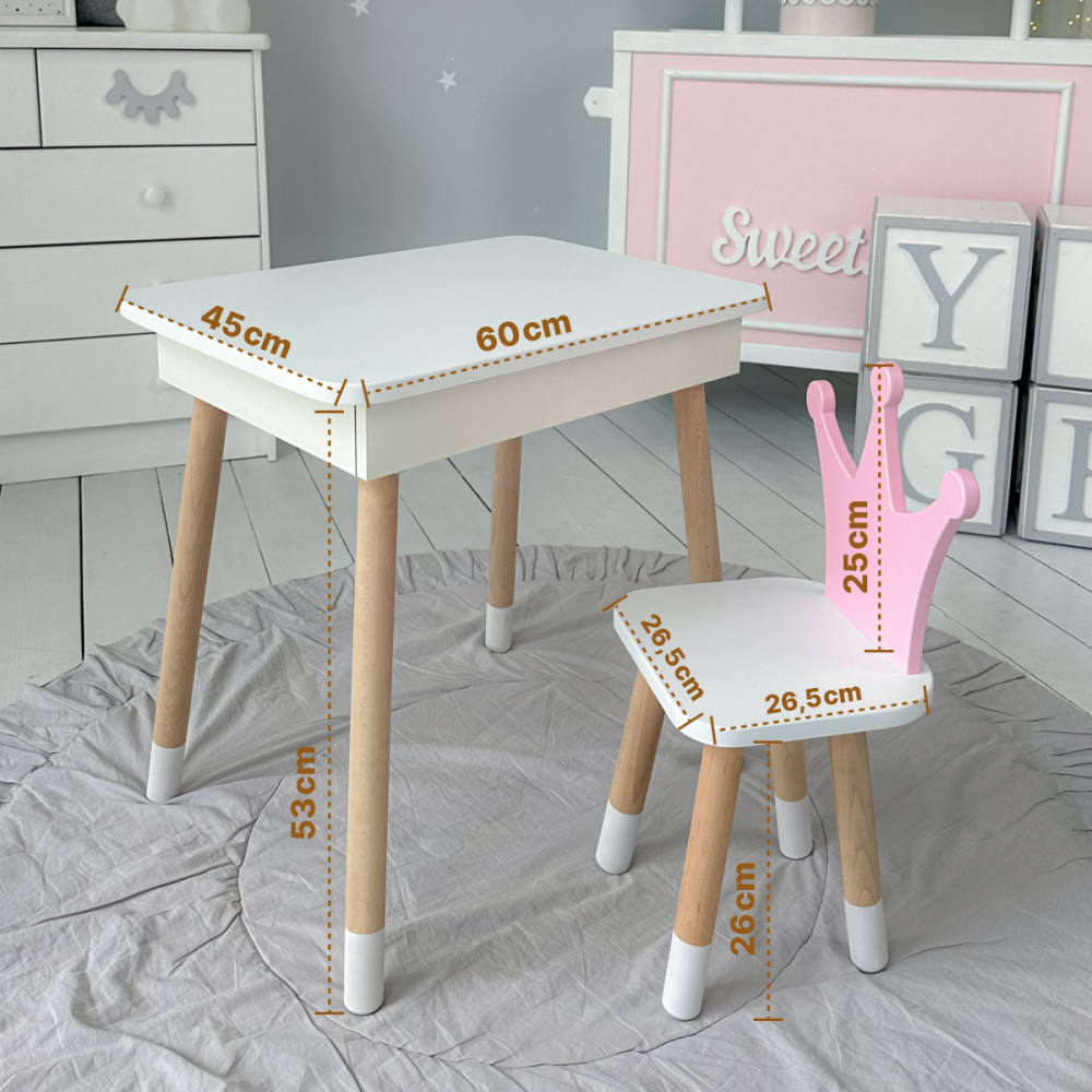 Детский столик с откидным верхом и стульчик 