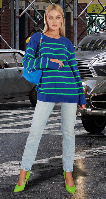 Свитер в полоску с мысом (48-52) Киев - изображение 5