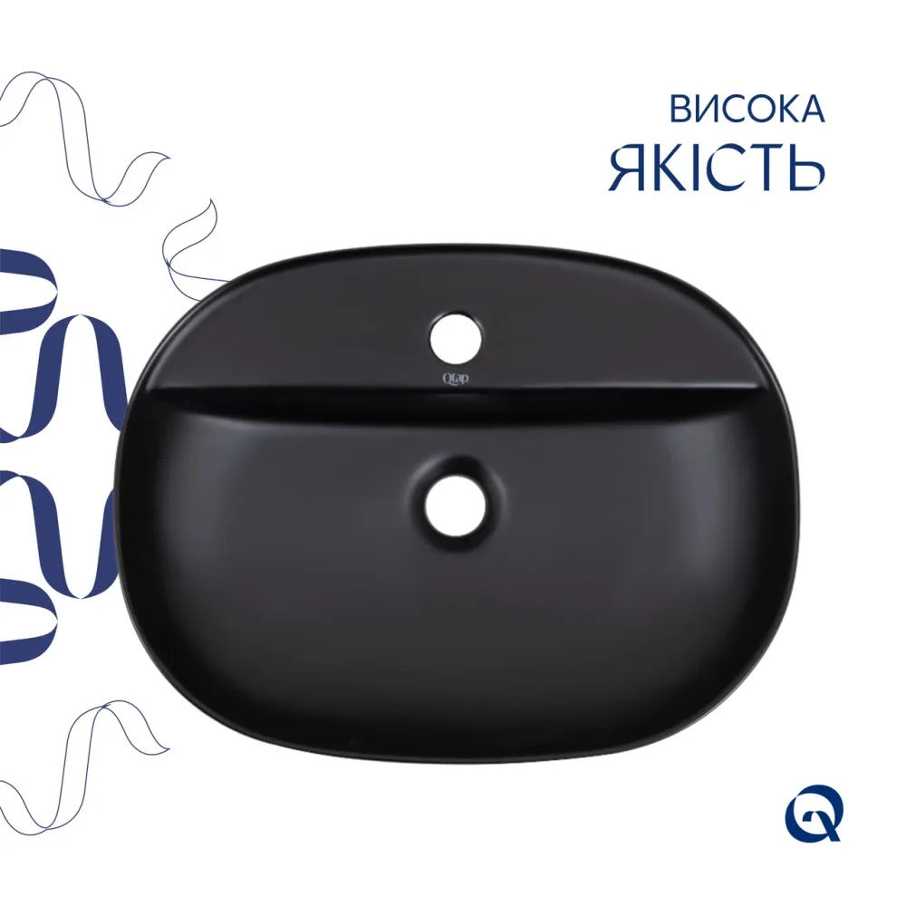 Раковина-чаша Qtap Scorpio 500x380x120 Matt black QT146533MB Київ - фото 4