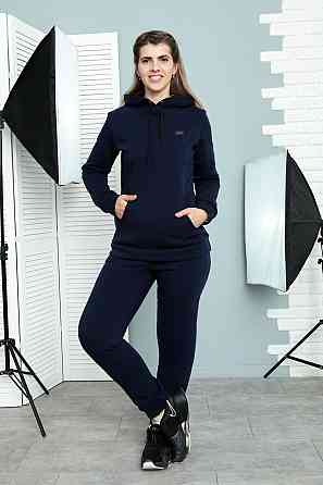 Теплий спортивний костюм "Whisper" оптом | Батал 50-52, Темно-синій Київ