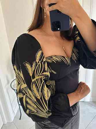 Женская романтичная блуза-корсет с вышивкой 80% хлопок, 20% полиэстер. 44, Черный Одесса