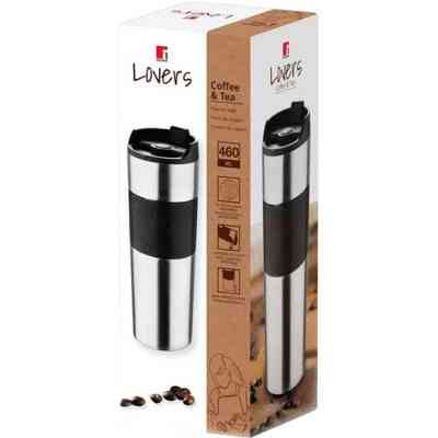 Термокружка Bergner Coffee & tea lovers 460 мл Black (BG-37789-BK) Винница