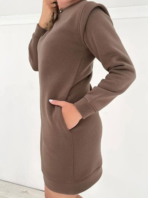 Тепла жіноча сукня спортивна "Cassie" оптом | Норма і батал | Розпродаж моделі Київ - фото 6