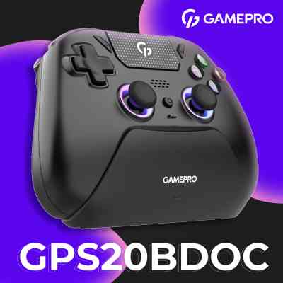 Геймпад GamePro із зарядною станцією 2.4G/BT 5.1/USB (Switch/PS/PC/iOS/Android) RGB Black (GPS20BDOC) Винница