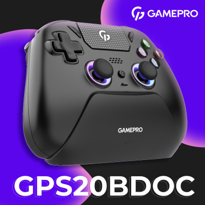 Геймпад GamePro із зарядною станцією 2.4G/BT 5.1/USB (Switch/PS/PC/iOS/Android) RGB Black (GPS20BDOC) Винница - изображение 6