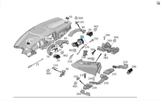 Mercedes-Benz  A1668306101 2A17 Дефлектор пічки в торпеді центральний ML/GLE W166 GL/GLS X166 GLE Coupe C292 Одесса