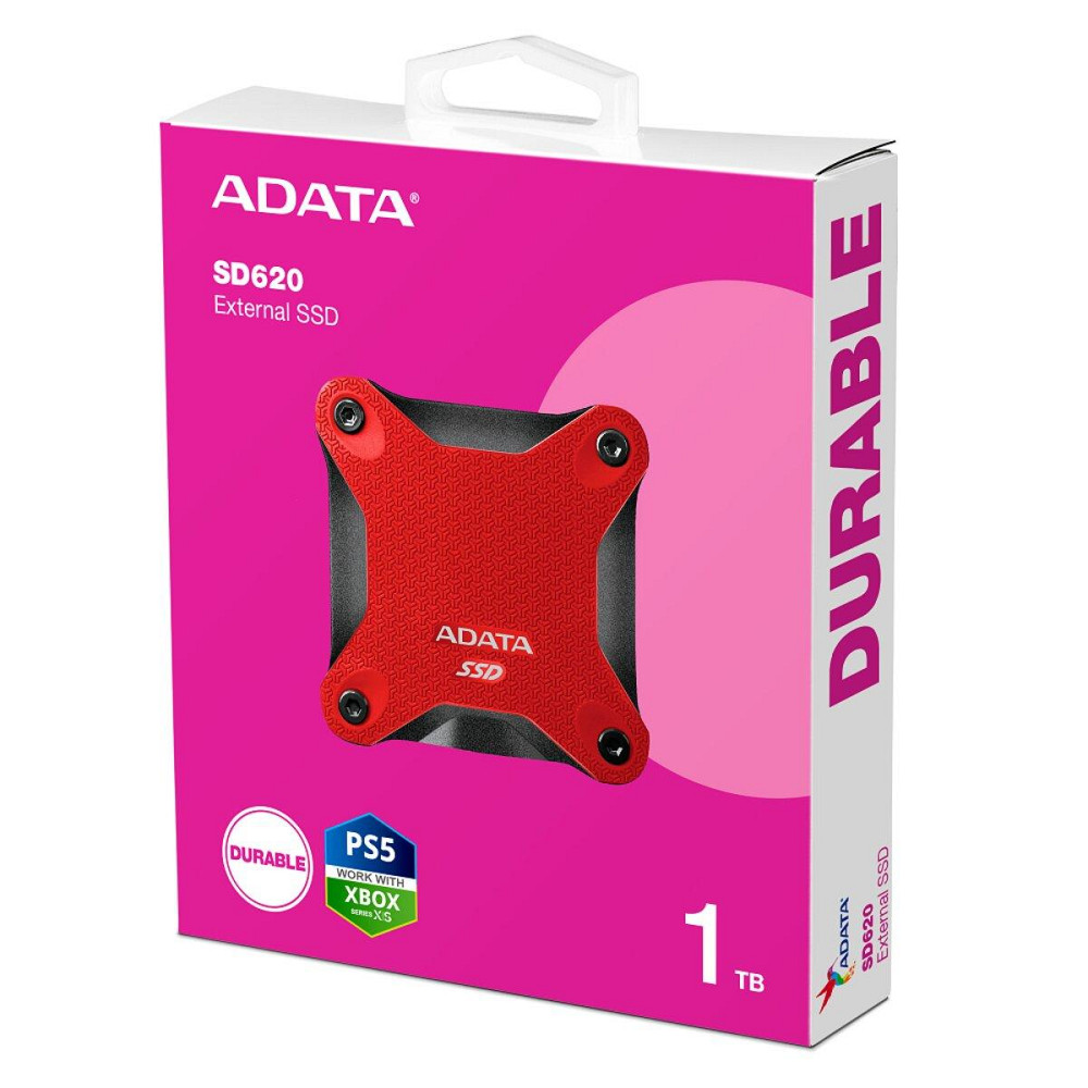 SSD диск портативний зовнішній накопичувач ADATA SD620 1TB USB 3.2 520 / 460Mb / s Red SD620-1TCRD Одеса - фото 7