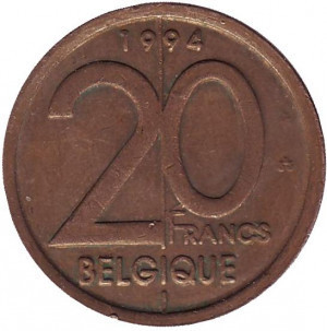 20 франків. 1994 рік, Бельгія. (Belgique) Полтава - фото 1