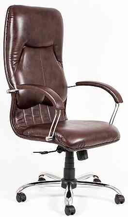Офісне Крісло Керівника Richman Nicosia Titan Dark Brown Хром М1 Tilt Коричневий Київ