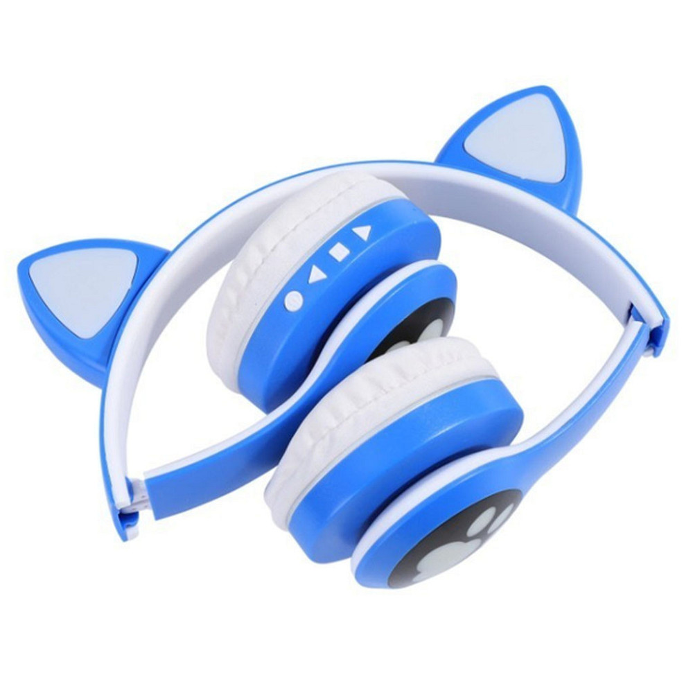 Бездротові навушники з котячими вушками, VZV-23M, Сині / Дитячі Bluetooth навушники з мікрофоном Київ - фото 6